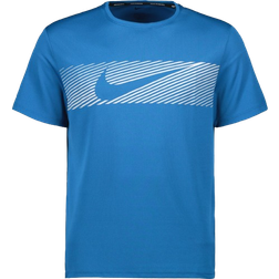 Nike Miler Flash Men's Dri Fit UV Short Sleeve Running Top - Court Blue/Reflective Silver