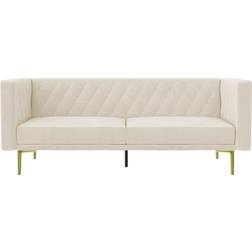 REALROOMS Marseille Tuxedo Gold/Ivory Sofa 78.5" 3 Seater