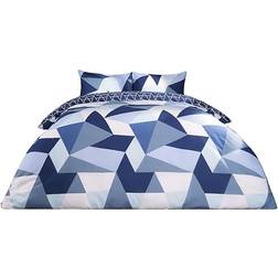 Dreamscene Geometric Shapes Duvet Cover Blue (200x135cm)