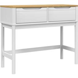 vidaXL Floro White/Natural Console Table 36.5x89.5cm