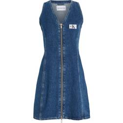 Calvin Klein Zip Through Mini Dress - Denim Medium