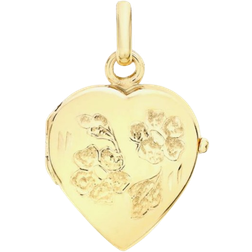 T.H.Baker Heart Daisy Locket Chain Necklace - Gold