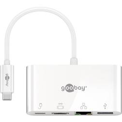 Goobay USB C - USB C/HDMI/RJ45/USB A 3.0 Multiport Adapter M-F 0.2m