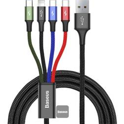 Baseus Rapid 4in1 Data and Charging USB A - Lightning/Micro USB B/USB C M-M