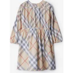 Burberry Childrens Check Cotton Dress Pale Stone 10Y