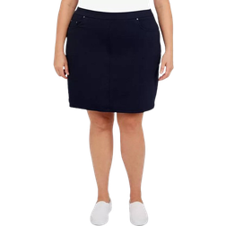 Hearts Of Palm Plus Size Essentials Tech Stretch Pull On Skort - Navy