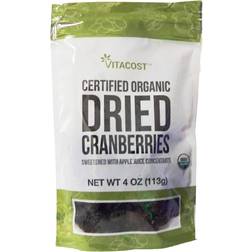 Vitacost Organic Dried Cranberries Sweetened with Apple Juice Concentrate 4oz 1pack
