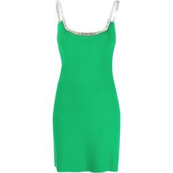 Rabanne Rhinestone Trimmed Mini Dress - Green