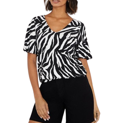 Dorothy Perkins Zebra Print Banded Hem Top - Multi