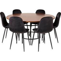 Ebuy24 Copenhagen Brown/Black Bordgruppe 140x140cm 7stk