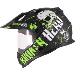 Broken Head Endurohelm Mit Sonnenblende Crusher Grün