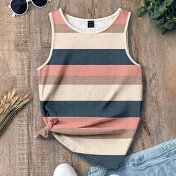 Shein Womens Colorful Striped Casual Tank Top For Summer