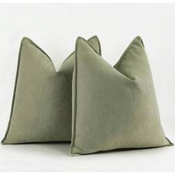Shein One Sage Green Herringbone Trim Pillow Cover (Without Filling), Modern Soft Snowy Neale Decorative Cushion Case, Suitable For Sofa, Bed, Bedroom, Office, Hotel, Decoration, Suitable For All Seasons Cushion Cover Green (50.8x50.8cm)