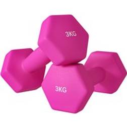 Sportnow 2 x 3kg Hexagonal Dumbbells Weights Set with Non-Slip Grip for Home Gym Workout, Aosom UK