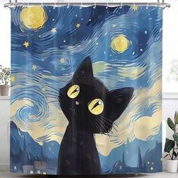 Shein pc Lovely Black Cat In Moonlight Shower