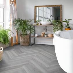 Liberty Floors Cool Grey SPC Herringbone 5.5mm Rigid Core Vinyl 275828
