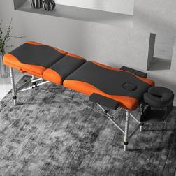 Portland Portland Black and Orange Foldable Aluminium Massage Table 215 x 60 x 84cm