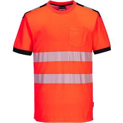 Portwest T181 PW3 Hi-Vis Cotton Comfort T-shirt - Red/Black
