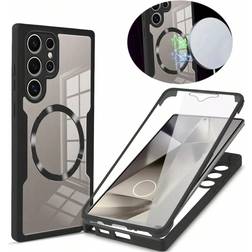 Shein Pc Black Luxury Full Body Protection Magnetic Suction Clear Acrylic Cover Case With BuiltIn ProtectorSkinFriendly Material AntiSlip Design No