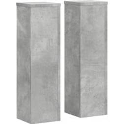 vidaXL Växtställ 2 St Betonggrå 17x17x60 cm Konstruerat Trä