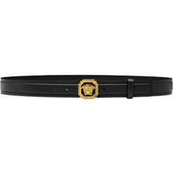 Versace La Medusa Leather Belt - Black/Gold