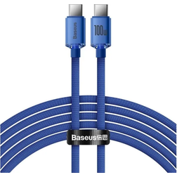 Baseus Crystal Shine 100W USB C - USB C M-M Blue 2m