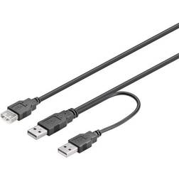 Deltaco 2.0 USB A - 2xUSB A M-F 0.3m