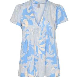 CULTURE Cuisla Blouse - Blue Leaf