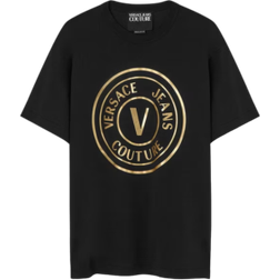 Versace Jeans Couture V-Emblem Metallic Logo T-Shirt - Black/Gold