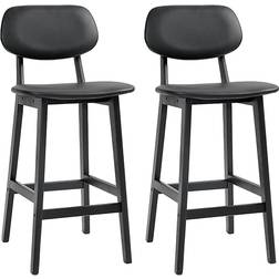 Homcom Contemporary Black Bar Stool 92cm 2pcs