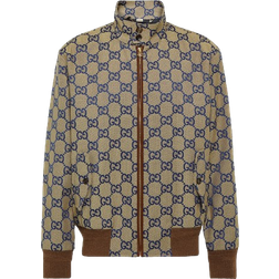 Gucci Maxi Canvas Zip Jacket - Beige/Blue