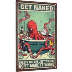 Shein pc Octopus Pattern Tin Sign Metal Plate Retro Vintage Poster 20.1x30cm