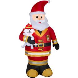 Gemmy Inflatable Decorations Firefighter Santa