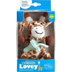 Dr. Brown's Giraffe Lovey with Two One-Piece Silicone Pacifiers, 0-6m