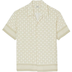 Sandro Square Cross Short Sleeved Shirt - Off White/Mastic