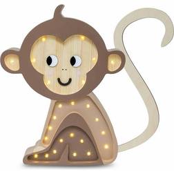 Little Lights Monkey Lamp Jungle Brown Nattlampa