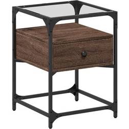 vidaXL 846082 Brown Oak Sängbord 40x40cm