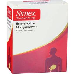 Simex 80mg 100 stk Tyggetabletter