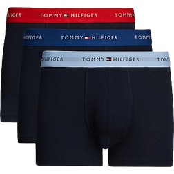 Tommy Hilfiger Essential Logo Waistband Trunks 3-pack - Fierce Red/Well Water/Anchor Blue