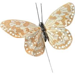 A Lot Decoration Butterfly Golden Pale Beige Dekoration