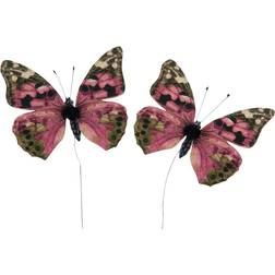 A Lot Decoration Butterfly Stitch Natural Pink Dekoration