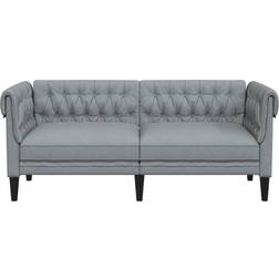 vidaXL Chesterfield Light Grey Sofa 182.5cm 2 personers