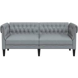 vidaXL Chesterfield Light Grey Sofá 182.5cm Sofá 2 Plazas