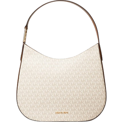 Michael Kors Kensington Large Signature Logo Hobo Shoulder Bag - Vanilla/Acorn