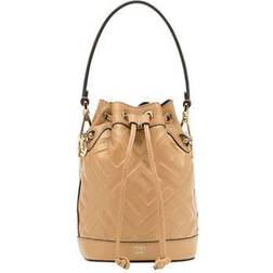 Fendi Mini Bøtteveske med FF-motiv Beige ONE Size