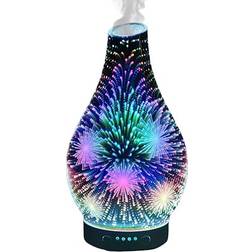 Cello 3D Firework Glass Ultrasonic Diffuser- Oil Diffusers And Humidifiers For Home An Aromatherapy Diffuser To Pair With Essential Oils Or Used As An LED