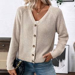 Shein Versatile VNeck Cardigan Sweater For Women Loose And Simple Style