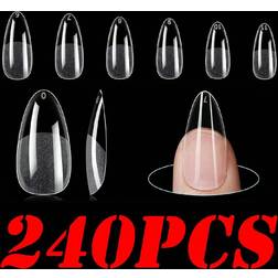 Shein Pcs Medium Almond Nail Tips Half Matte Soft Gel X Nail
