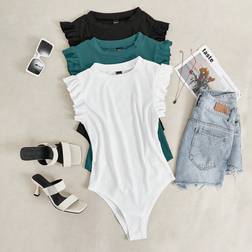 Shein Solid Color Ladies Simple Daily Bodysuit