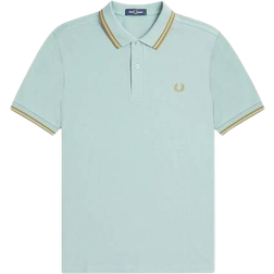 Fred Perry Twin Tipped Shirt - Silver Blue/Dark Caramel